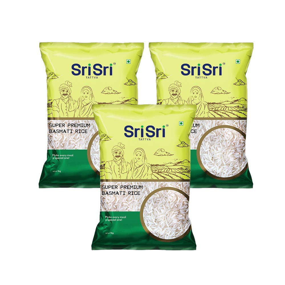 Sri Sri Tattva Super Premium Basmati Rice, 1kg (Pack of 3)