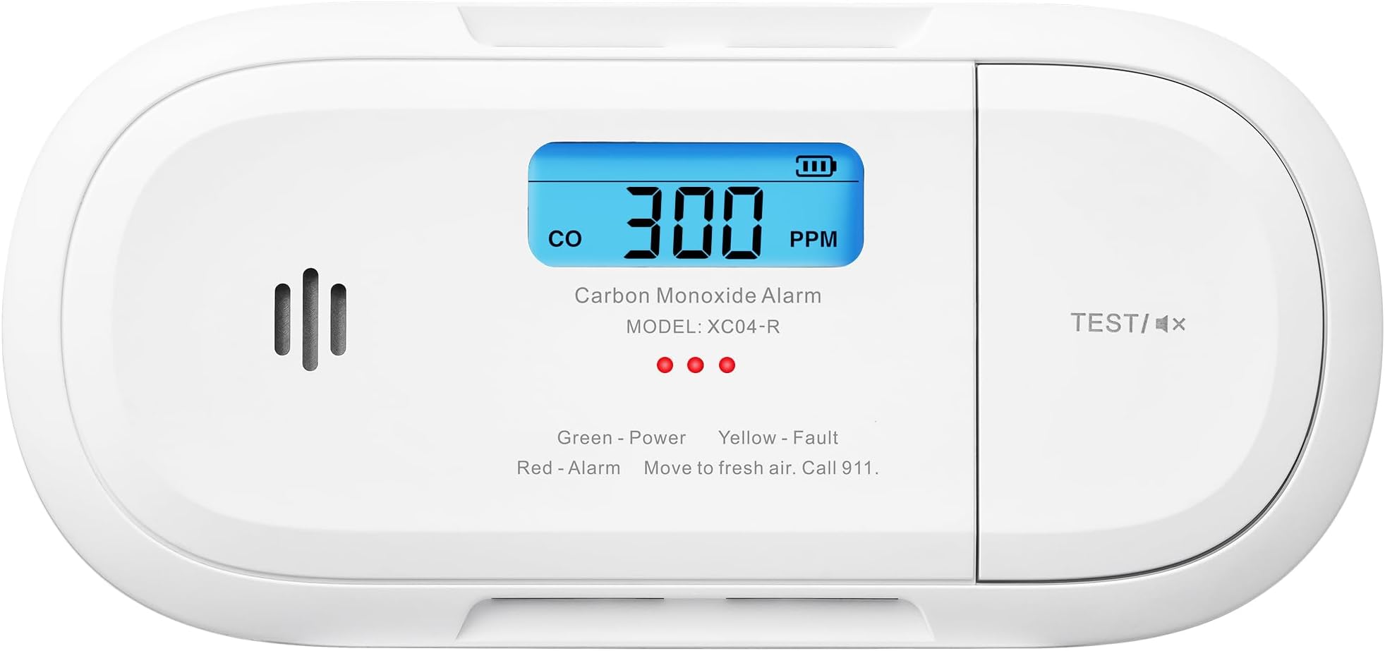 X-Sense Carbon Monoxide Detector Alarm with Digital LCD Display, CO Detector Alarm with 5-Year Replaceable Battery and Peak Value Memory, XC04-R
