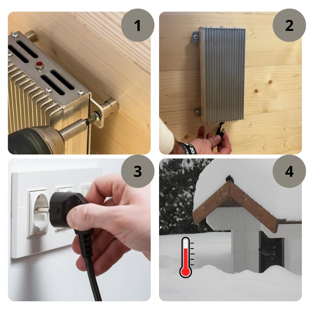 Stufetta per Cani – Riscaldamento per Cuccia e Box Esterni – Radiatore Elettrico in Alluminio a Basso Consumo per Animali – Diffusione Uniforme del Calore, Ideale per Cucce o Casette Esterne (30W)