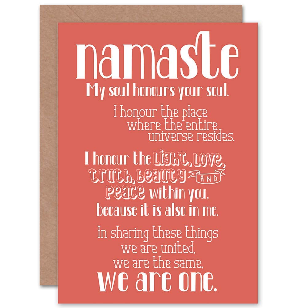 Wee Blue Coo CARD GREETING GIFT QUOTE TYPOGRAPH TEXT NAMASTE PINK BOARD DEFINITION