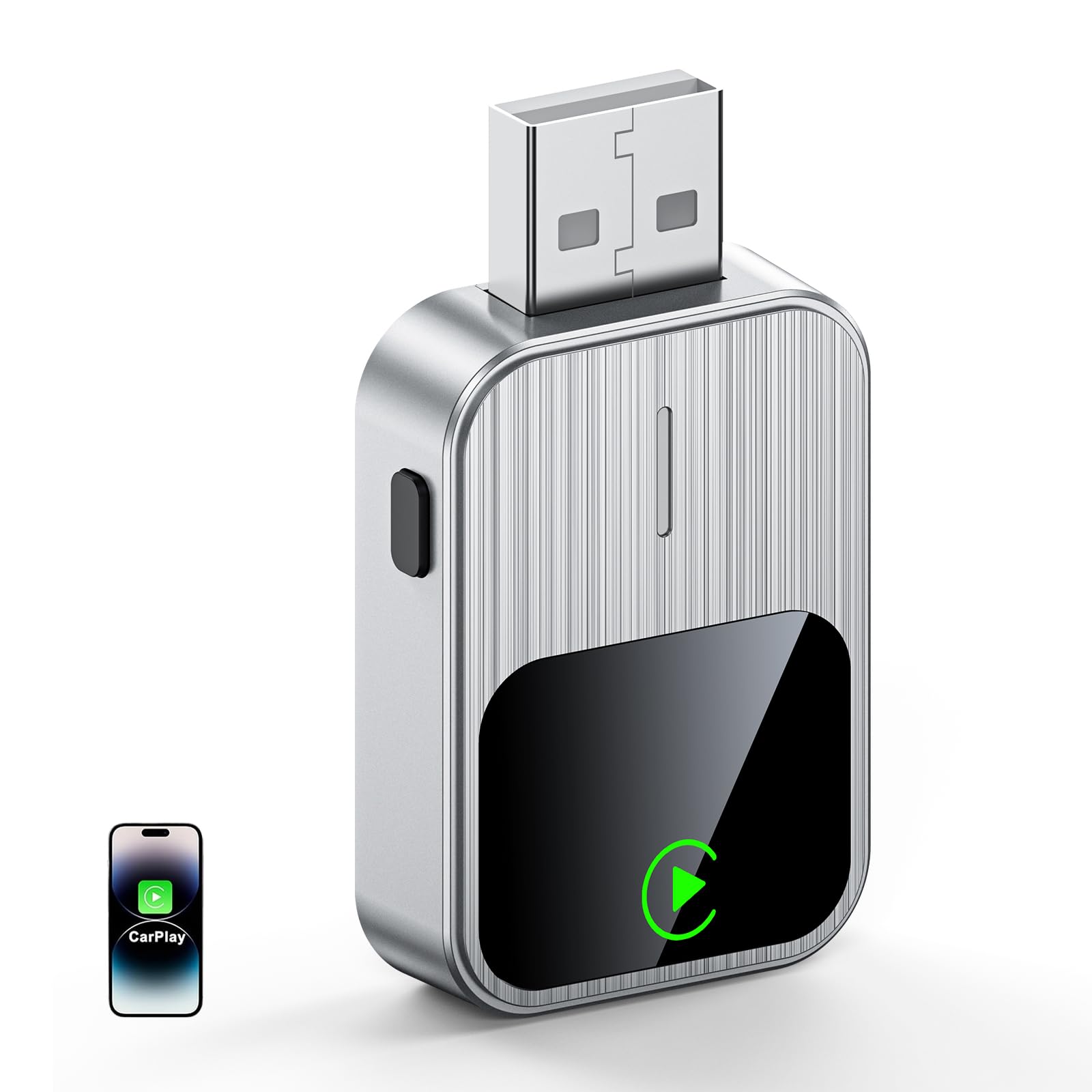 Wireless CarPlay Adapter for iPhone - 2025 Upgrade Converts Wired CarPlay to Wireless Plug & Play Fast & Stable Connection Mini USB & Reset Button Design Compatible with Cars After 2016 (iOS Only)