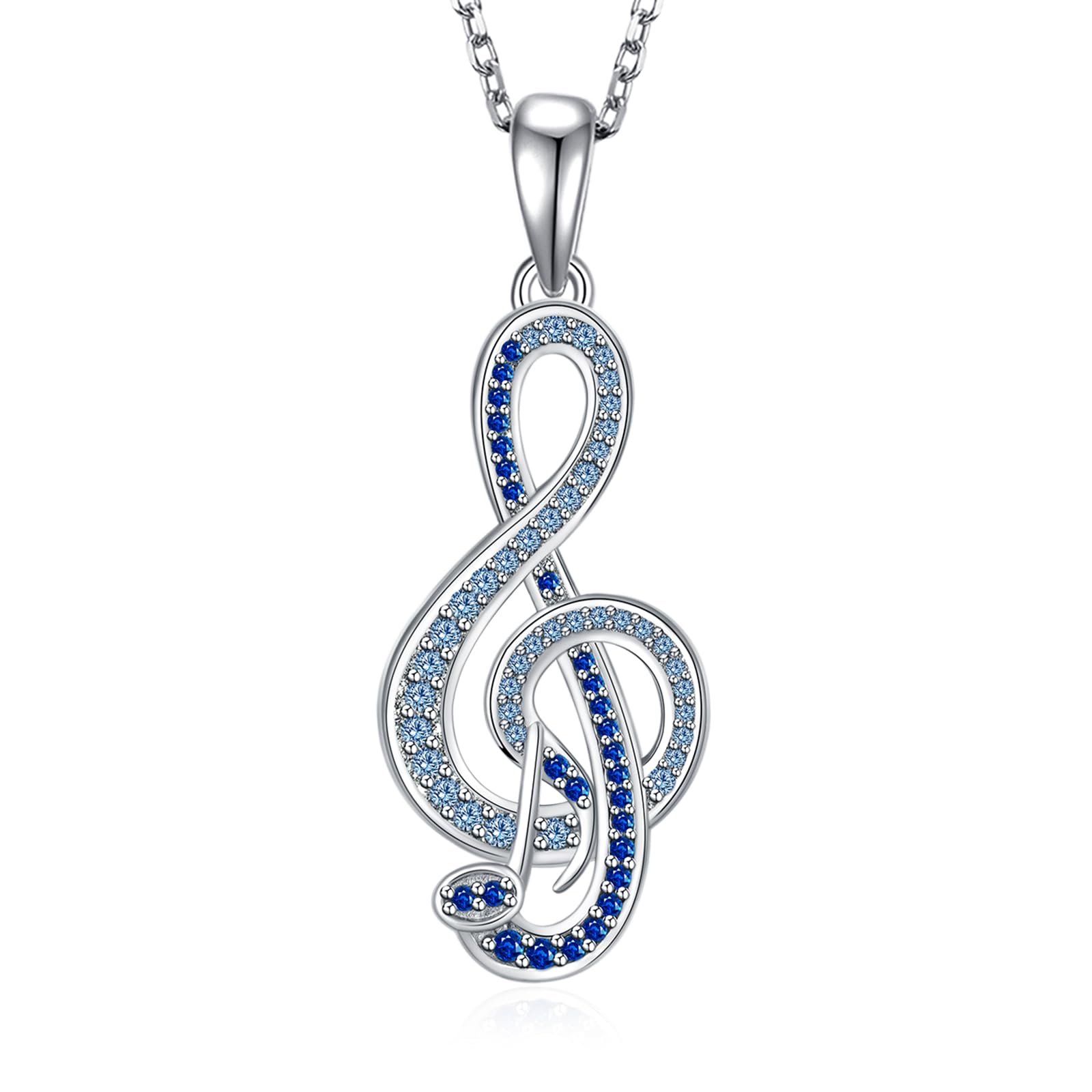 TYSO Music Note Necklace 925 Sterling Silver Music Necklace