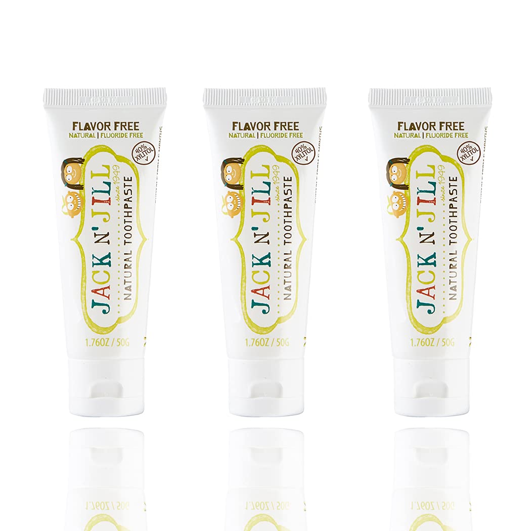 Jack N Jill Natural Toothpaste, Flavor Free, 1.76 oz (Pack of 3)