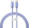 Baseus Crystal Shine 20W Type-C to Lightning Cable 1.2m-Purple