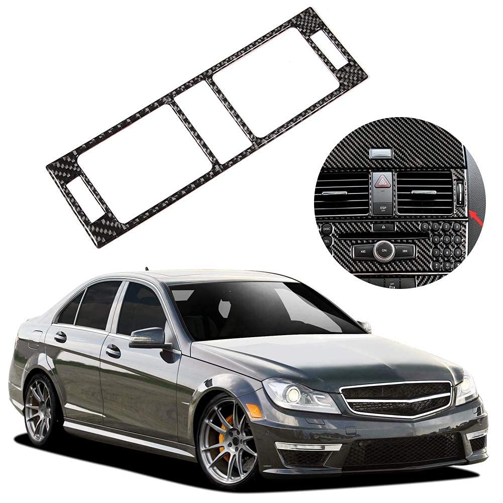 Garniture D'Aération En Fibre De Carbone Pour Mercedes W204 - 2 Pièces Élégantes, Panneau De Sortie D'Air Doux Et Protection Autocollante