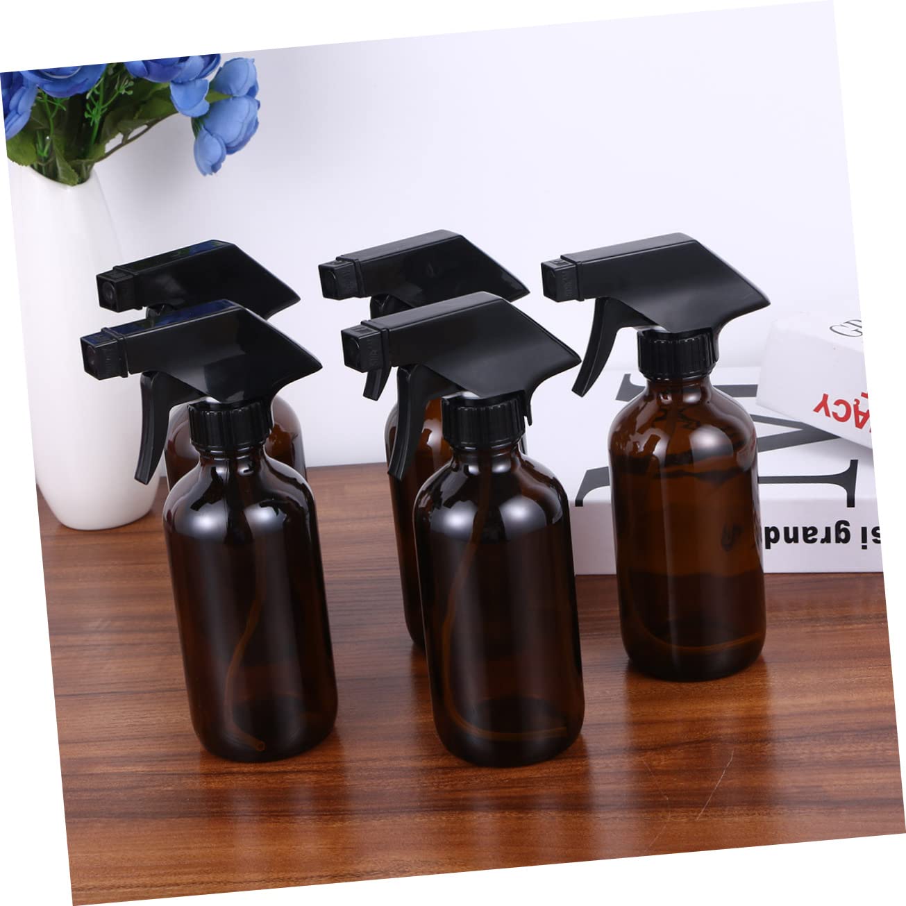 Healeved Braune Glas Sprühflaschen 250ml Nachfüllbar und Einfach zu Bedienen 4 Stück für Aromatherapie und Reinigungsprodukte