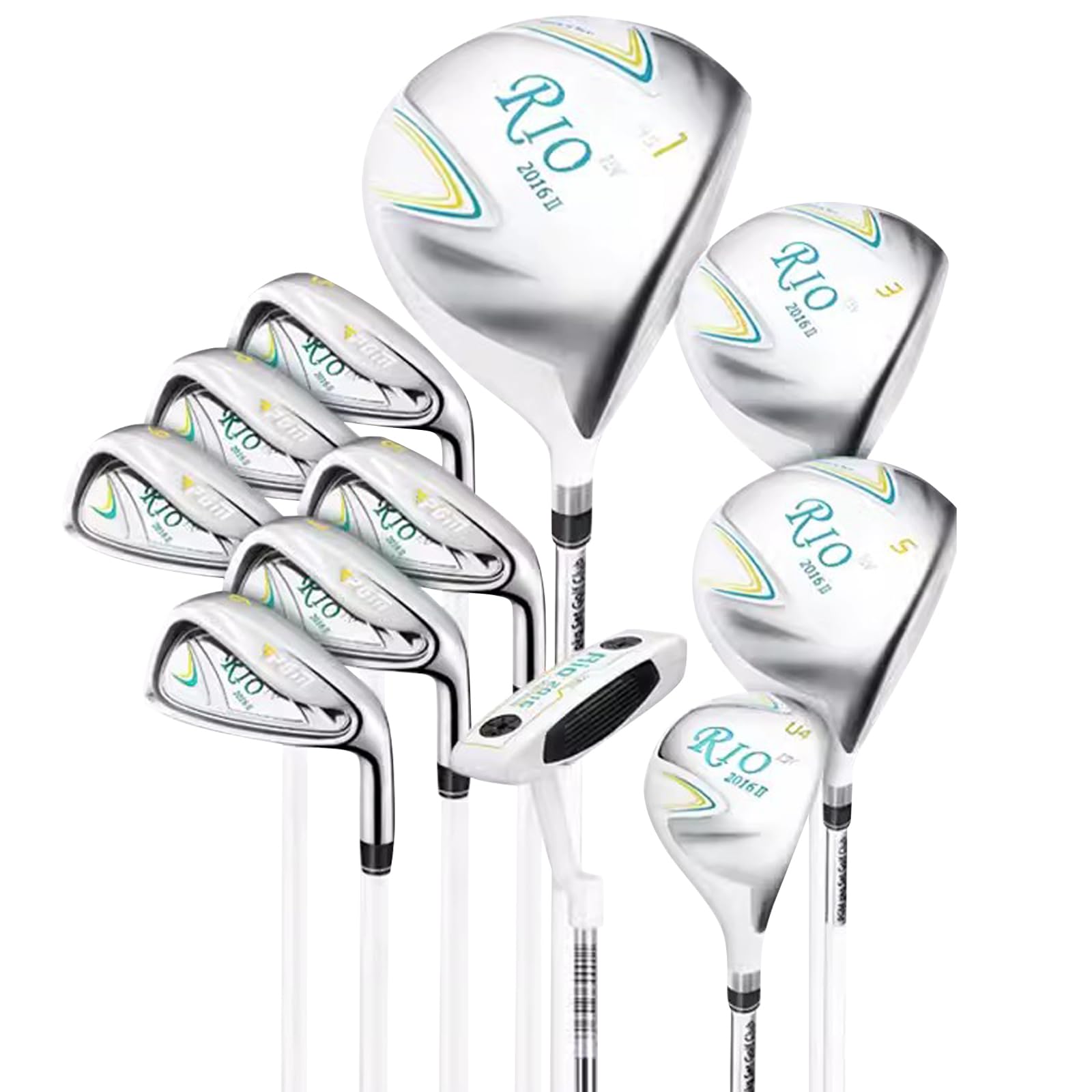 PGM Women's Golf Club Set - 11-Piece Set with 4 Woods(#1,3,5,4H), 6 Irons(#6,7,8,9,PW,SW), 1 Putter,Golf Stand Bag
