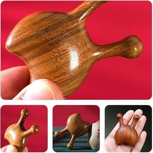 Miniatura 9 de Beaupretty Herramienta de masajeador de ojos, masajeador facial de acupuntura Gua Sha, raspador de nariz de madera para herramientas de alivio