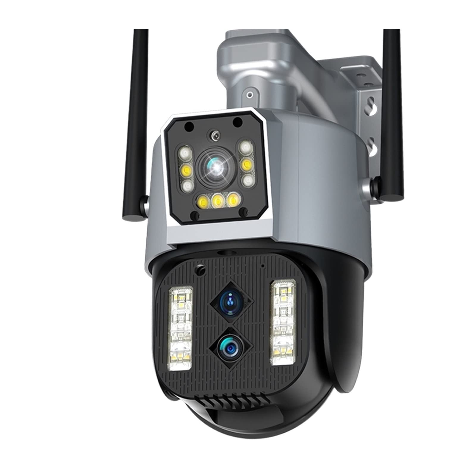 Kamery bezpieczeństwa, Lornetka 8MP kamera PTZ podwójne ekrany 10-krotny Zoom 2K 4MP CCTV nadzór wideo bezpieczeństwa automatyczne śledzenie kolor noktowizor(2K 4MP Cam Add 128G)