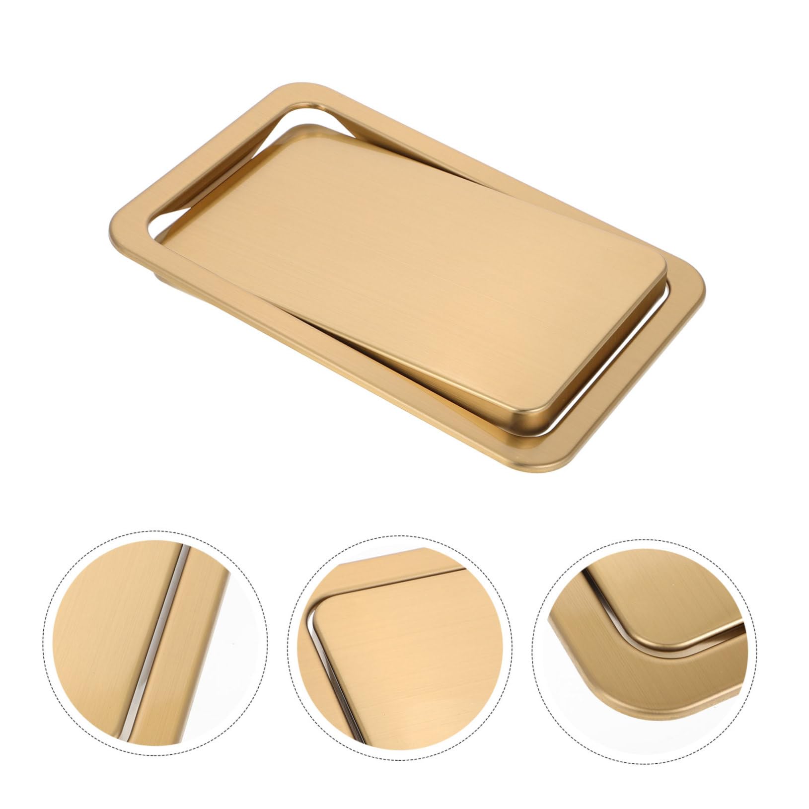 iplusmile Bote de Espacio de Inoxidable Incorporada de Acero de Basura Tapa Diseño Dorado Cubre Ahorrador Fregadero para Cubos de Basura en Cocinas y Restaurantes