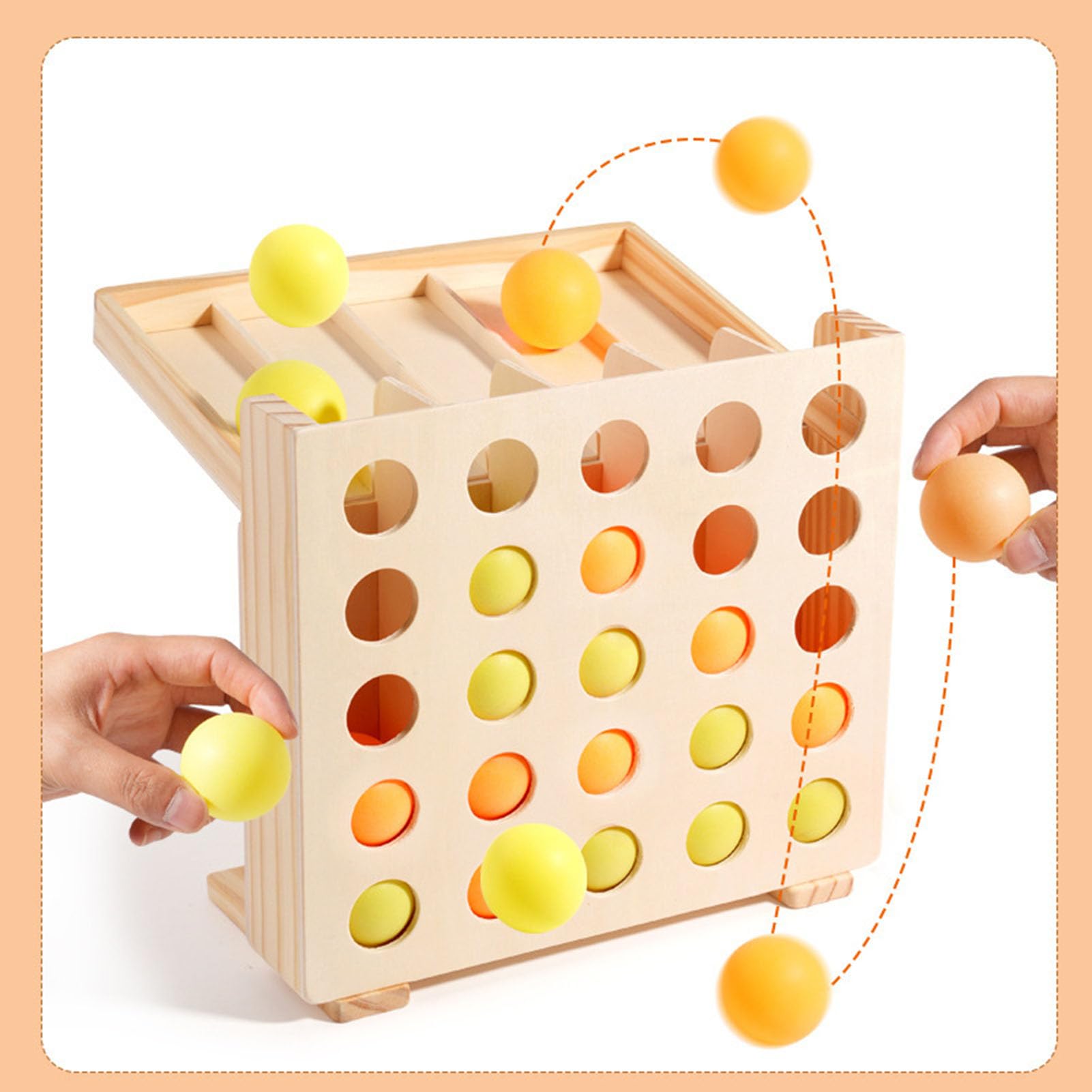 Juego de Mesa Montessori de Madera Rebotable Cuatro en Línea