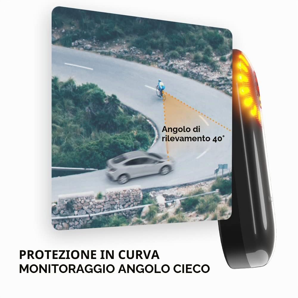 Magene L508 Fanale posteriore radar per bici, 5 modalità di illuminazione, fanale posteriore per bici ricaricabile TYPE-C, per ciclismo MTB, bicicletta, lunga durata della batteria