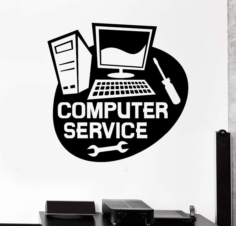VVWV Computer Service Shop Wall Sticker Home Living Room Office Wall Decoration Vinyl Decals (Size -50 cm x 50 cm)