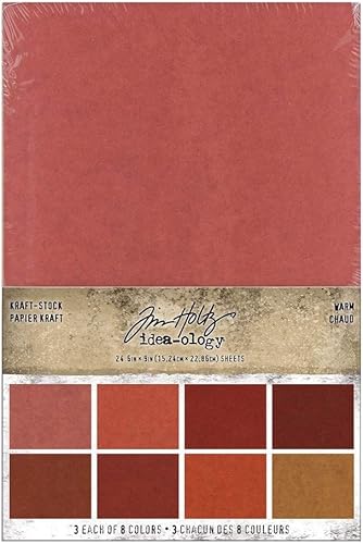 Tim Holtz Kraft-Stock Stack Artesanía y Hobby, Cálido, 8 Colores/3 Cada 24,TH94112