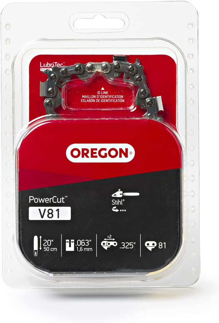 Oregon (Pack of 3) V68 PowerCut Chainsaw Chain for 18-Inch Bar, 68 Drive Links, .325" Pitch, .063" Gauge, Fits Stihl (22LPX068G),Grey