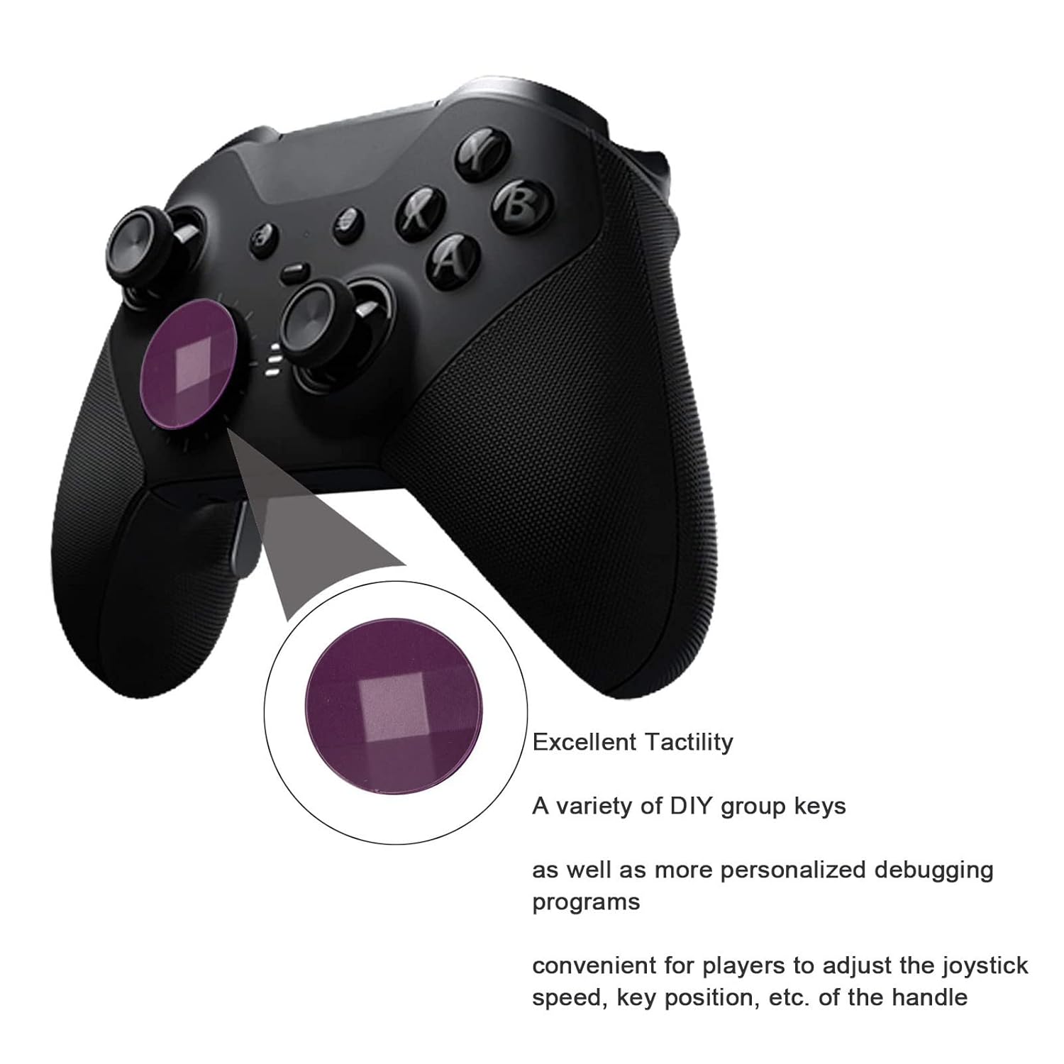 D Pads Paddles, Metal Stainless Steel Gamepad Buttons Replacement, Game Controller Accessories Compatible for Xbox One Elite Series 2(Purple)