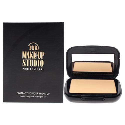 Make-Up Studio Professional Amsterdam Base compacta en polvo 3 en 1, polvo de fijación compacto, práctico para viajar, base de larga duración,