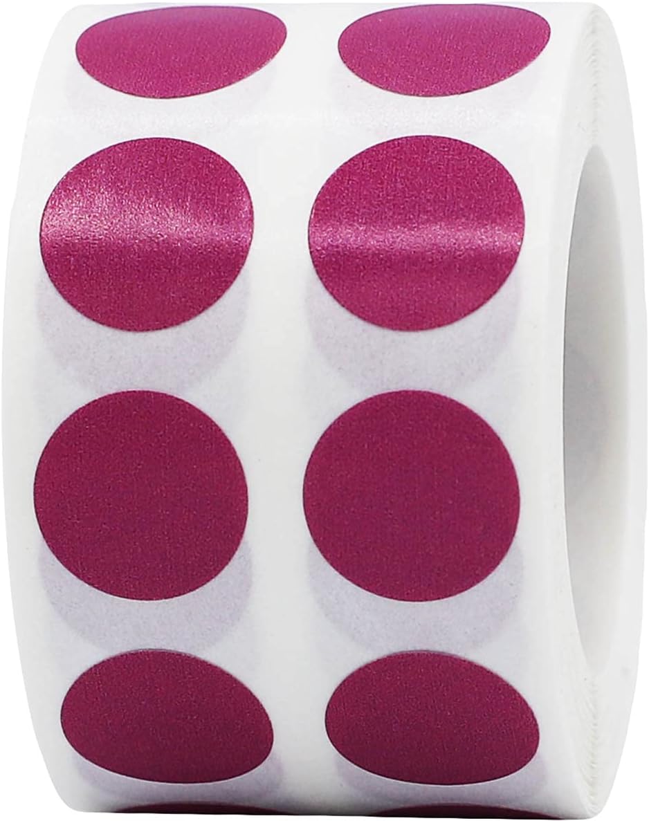 Dusty Rose 1/2" Inch Round Adhesive Labels 1,000 Color Coding Dot Stickers for Efficient Inventory Management, Crafting Projects, and Organizational Tasks in Offices, Schools, and Homes
