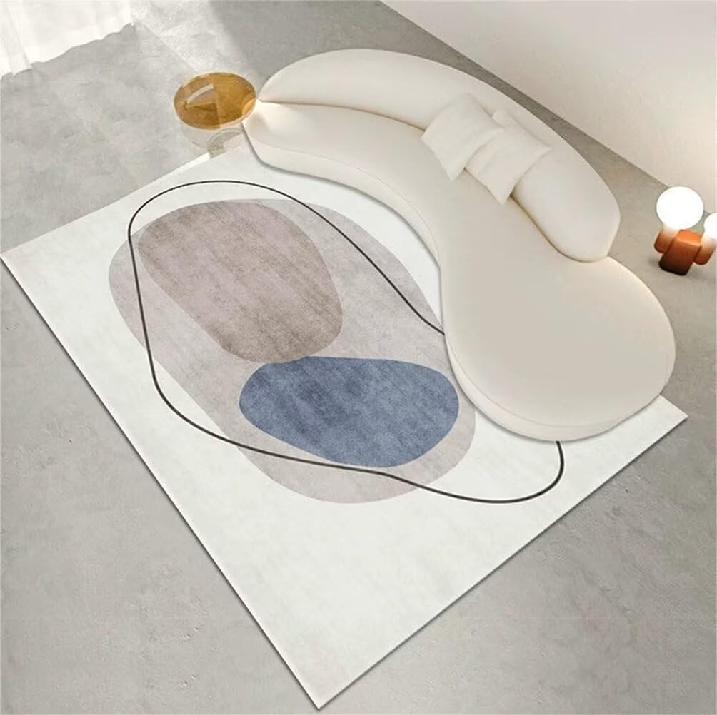 Tapis de salon tapis fille chambre gris moderne et lavable en 300x400cm
