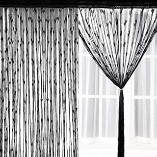 Norme 2 Pieces 100centimeter 200centimeter Glitter String Curtain Panels Cotton String Curtain Panels Window Door Fly Screen Curtains(Style A)