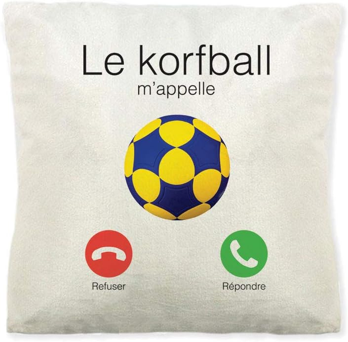 MygoodpriceSoft Fleece Cushion with Le Korfball m'appel Print [French Language]