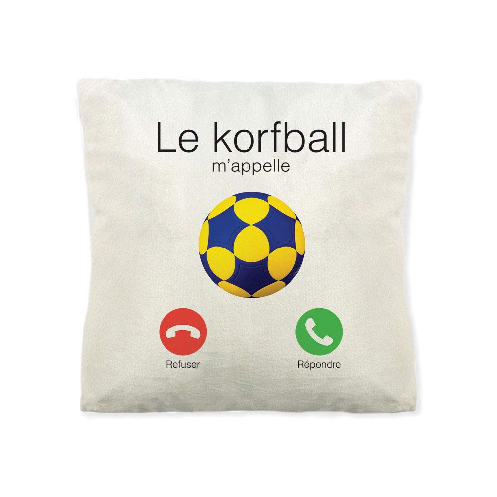 MygoodpriceSoft Fleece Cushion with Le Korfball m'appel Print [French Language]