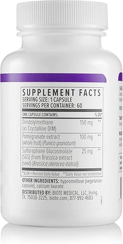 Miniatura 6 de Biote Nutraceuticals - DIM SGS + - Hormona + Desintoxicación (60 Cápsulas)