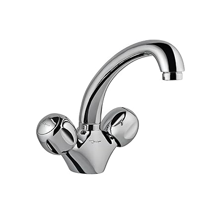 JAQUAR Clarion Series Vessel Sink Mount HOT and Cold Basin Mixer (Chrome) | Half Turn, Brass Body Water Tap/Faucet/Cock for Bathroom/Kitchen Wash Basin | CQT-CHR-23309B