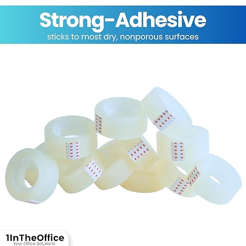Miniatura 5 de 1InTheOffice Cinta transparente 34, cinta de repuesto transparente, cinta invisible, adhesivo transparente de núcleo de 1 pulgada, 0.75 pulgadas x