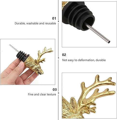 Miniatura 6 de CALLARON Cabeza de ciervo Boquilla de whisky Aireador de vino Vertedor de vino Aireador de cabeza de ciervo Botella de licor Vertedor Bares Vertedor