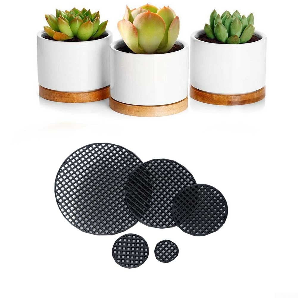 SPORTARC 10pcs 12CM Flower Pot Hole Mesh Pad Prevent Soil Loss and Anti-Slip Round Bottom Grid Mat Drainage Plant