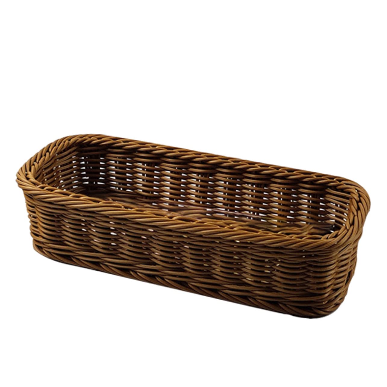 RORPOIR 1Pc Plastic Rattan Woven Japanese Style Tableware Storage Basket for Chopsticks and Forks Cutlery Organizer Kitchen Utensil Holder
