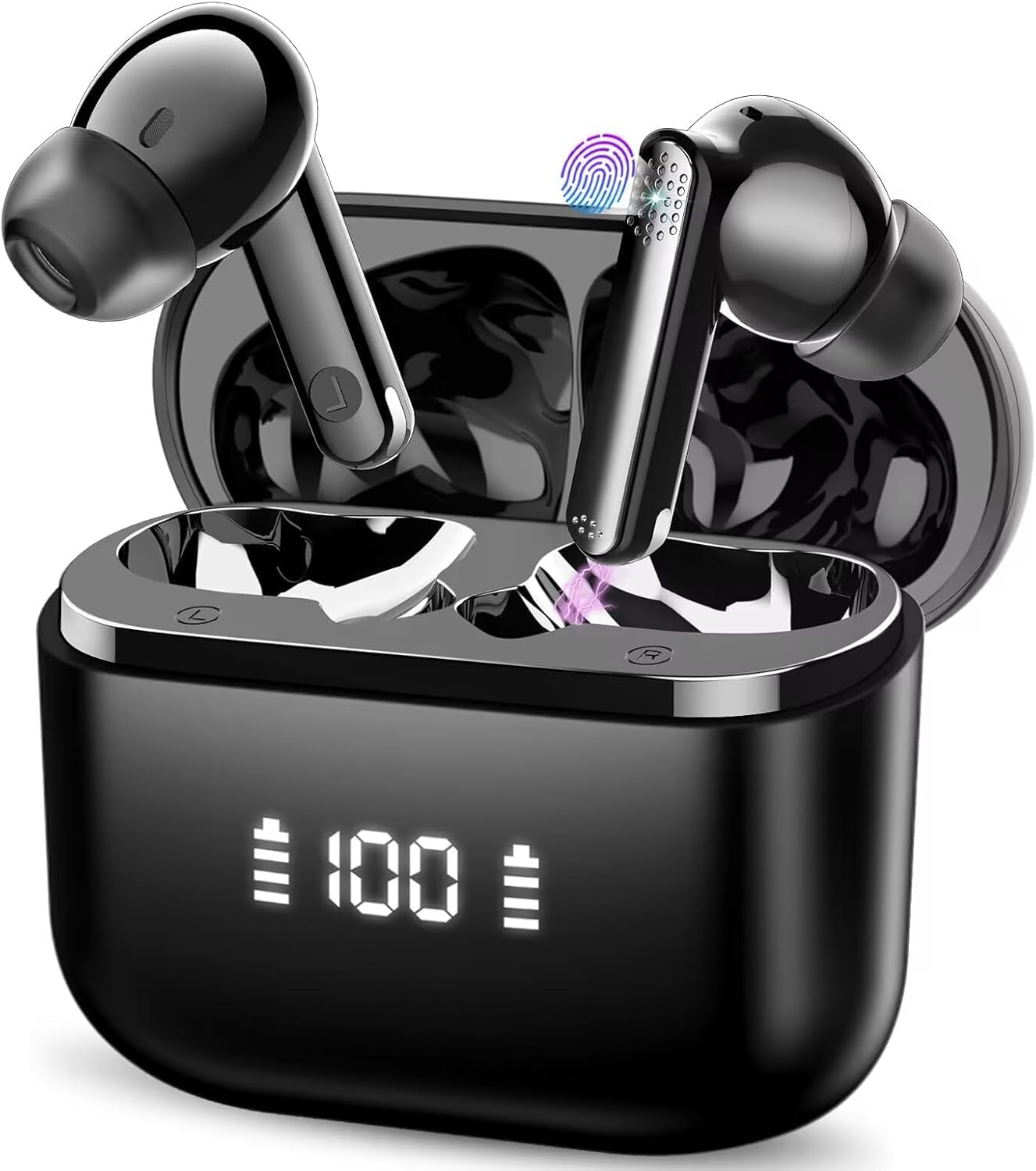 Sprachübersetzer Kopfhörer mit Audio Videoanrufe, 3-in-1 Kopfhörer Übersetzer mit 165 Sprachen, 7 Übersetzungsmodi Echtzeit Übersetzungskopfhörer, 48H Bluetooth 5.4 Ohrhörer für Business/Schwarz