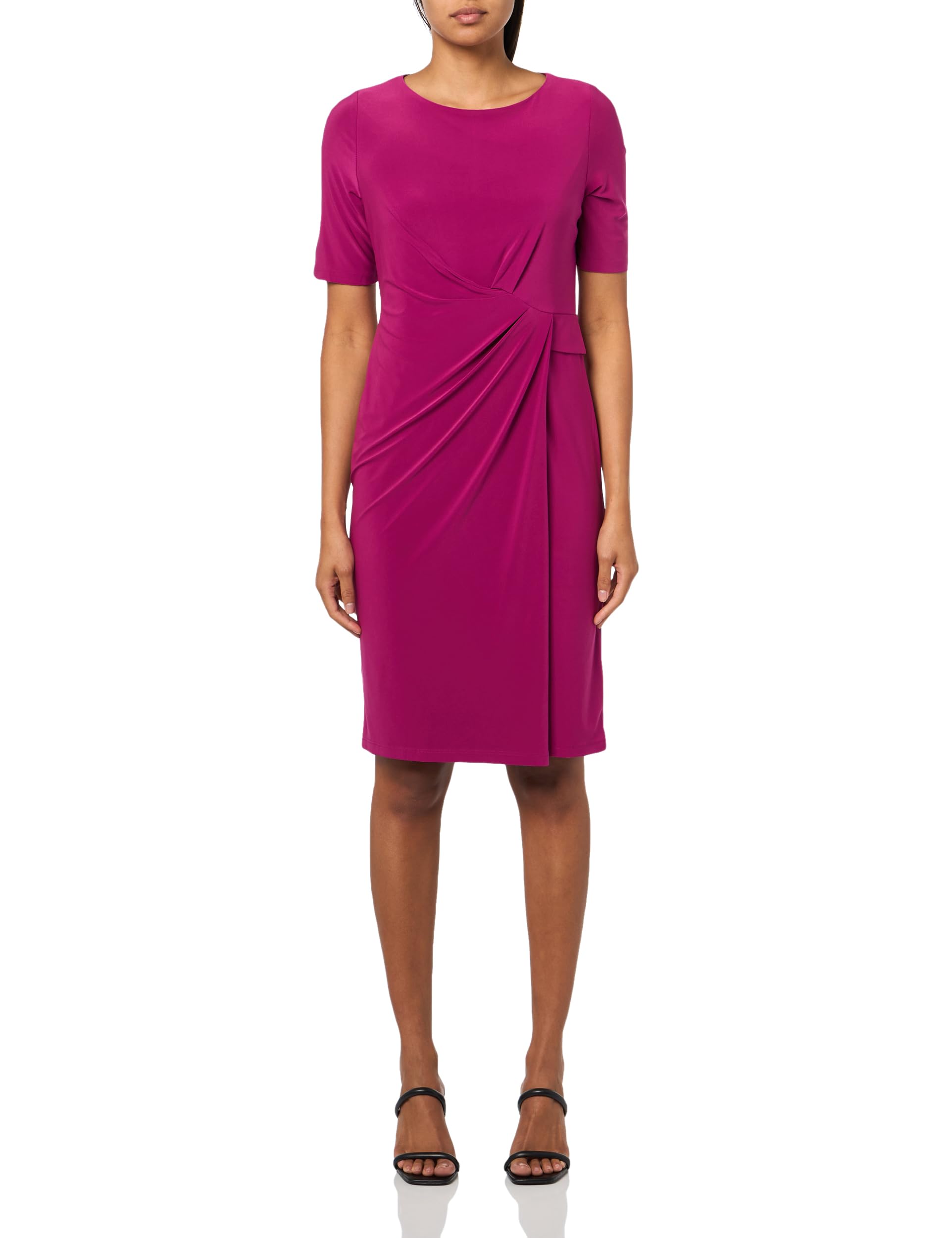 Kasper Womens Elbow SLV Pleat Front Dress