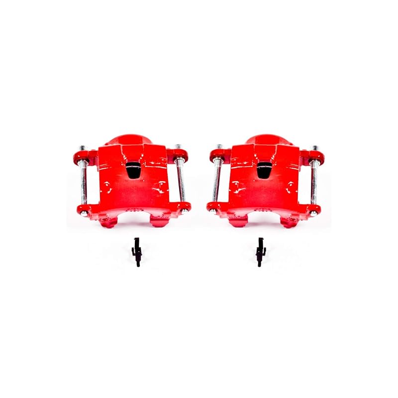 Par de pinças de freio dianteiras PowerStop vermelhas com pintura a pó – S4071