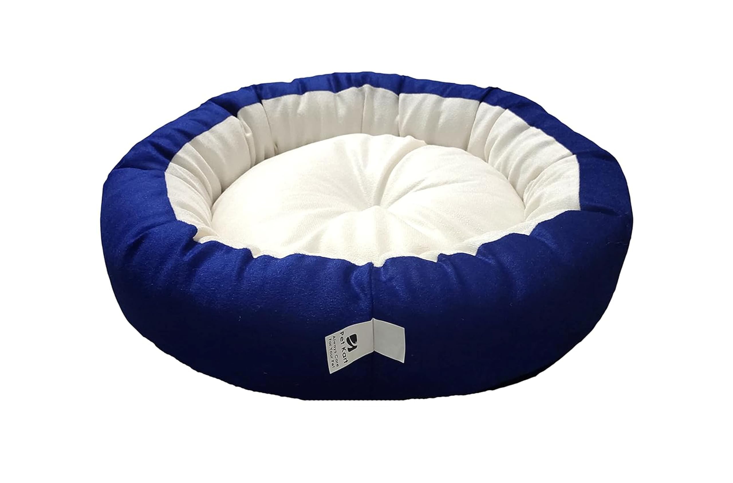 Pawzo XXL Size Dog Bed for Large Size Dogs and cat Bed Velvet Fabric Dual Color Blue-Cream Anti Skid Bottom Washable Export Quality Big Pet Bed