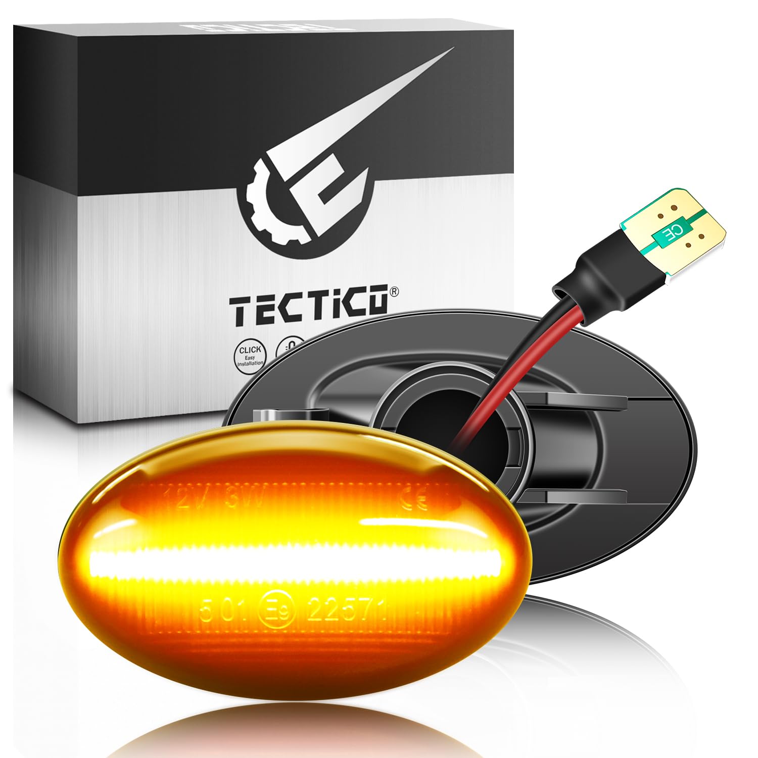 TECTICO LED Dynamic Side Indicator Marker Lamp Turn Signal Bulbs Compatible with A-Class W168 1997-2001, Smart W450 &W452 1998-2007, Citan W415 2012~up, Vito W639 2003-2014, Vito W447 2014-, 2pieces