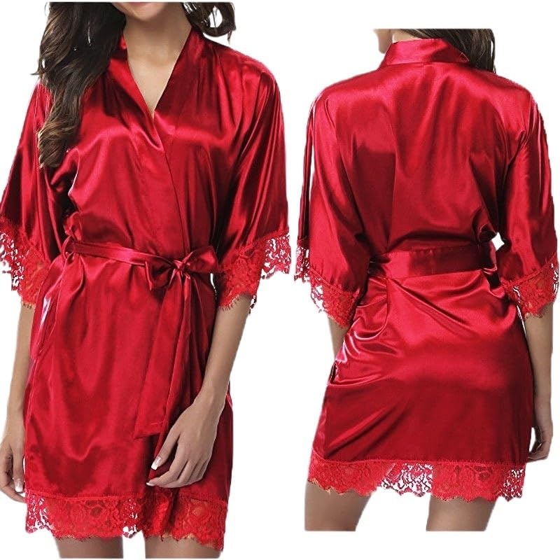 Robe de chambre en satin de qualité supérieure et coupe fluide en XXL