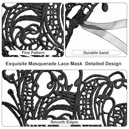 Image of Exlinonline Lace Masquerade Mask Elastic,Fit for Adult,Soft Gentle Material,Specially For Costume,Thememed Party