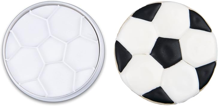 Mostop Soccer Cookie Cutter with Stampers, 3D Sports Cookie Cutter Set, Cake Decoration Tools Birthday Party Supplies Favors