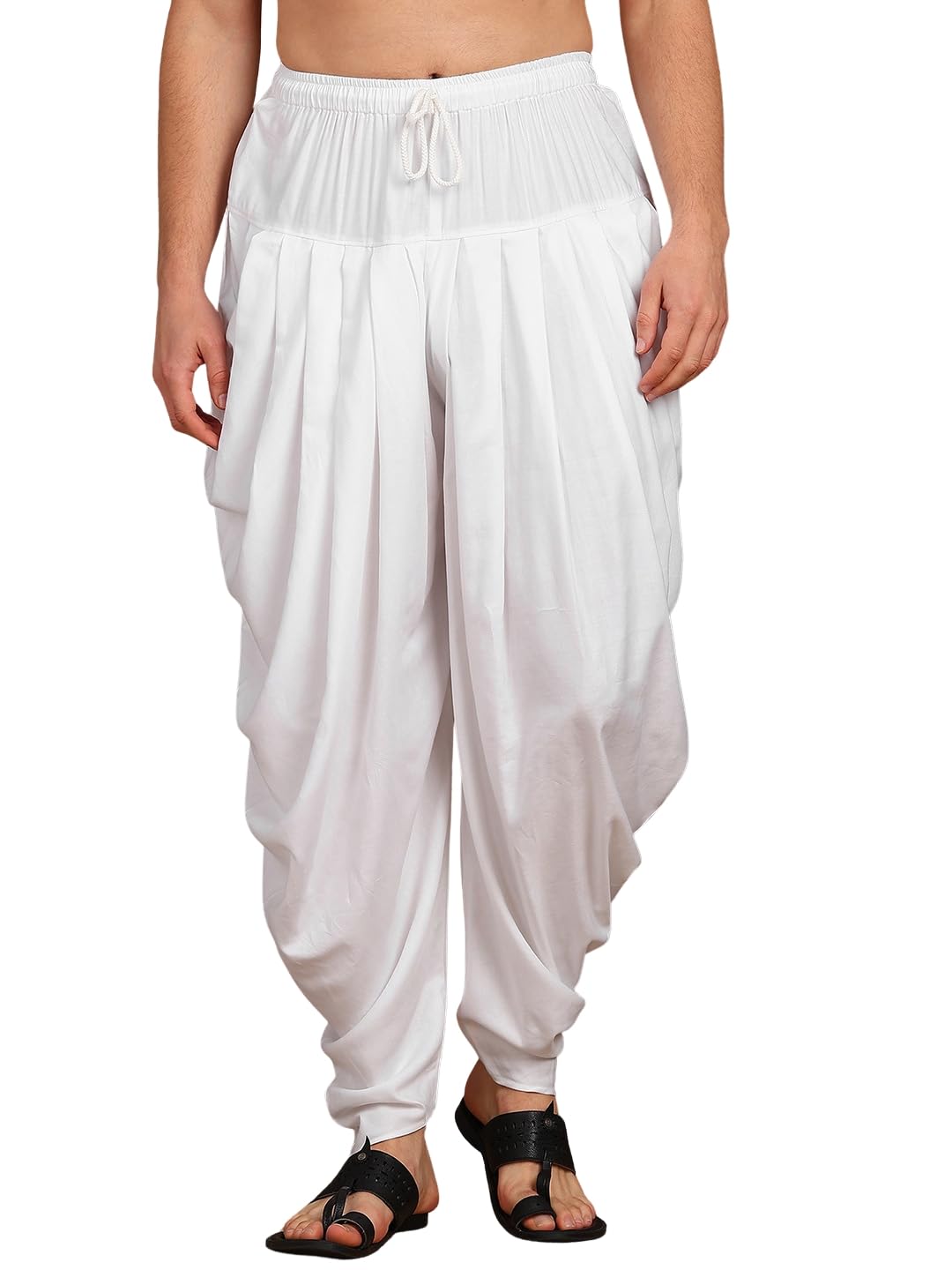 see designs Pure Satin Elasticated Solid Relaxed Fit Pleated Dhoti (Salwar)-picture-56