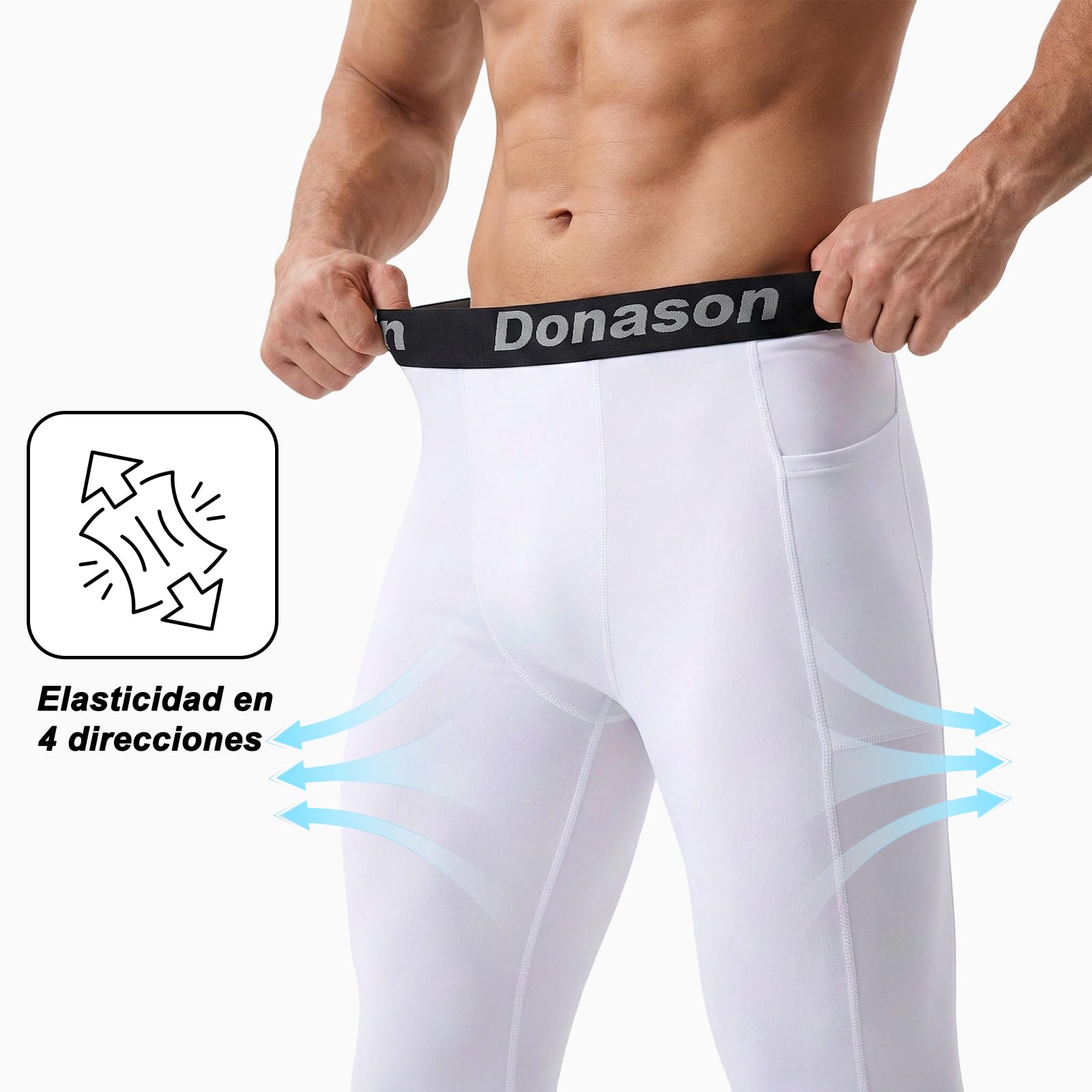 Pantalones de Compresión para Hombre Mallas con Bolsillos Deportivos de Secado Rápido Ajustados Elásticos Pantalones Hombre Malla Deportivos para Gimnasio Entrenamiento Baloncesto Yoga
