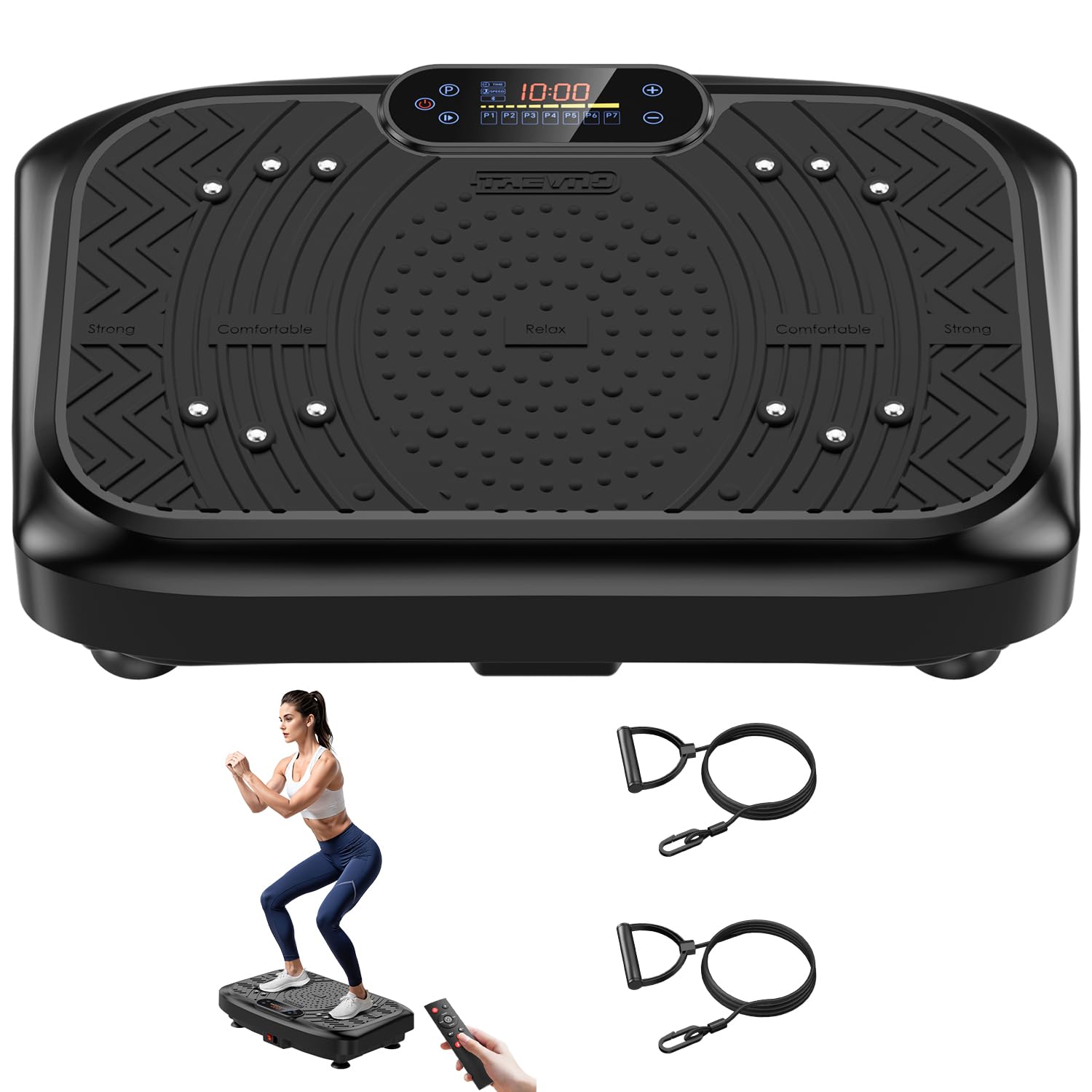 Vibration Plate Exercise Machine 450 Lbs Capacity,Vibrating Plate for Lymphatic Drainage,Power Shake Plate 199 Speeds for Weight Loss,Full Body Vibration Platform Machines for Women Men