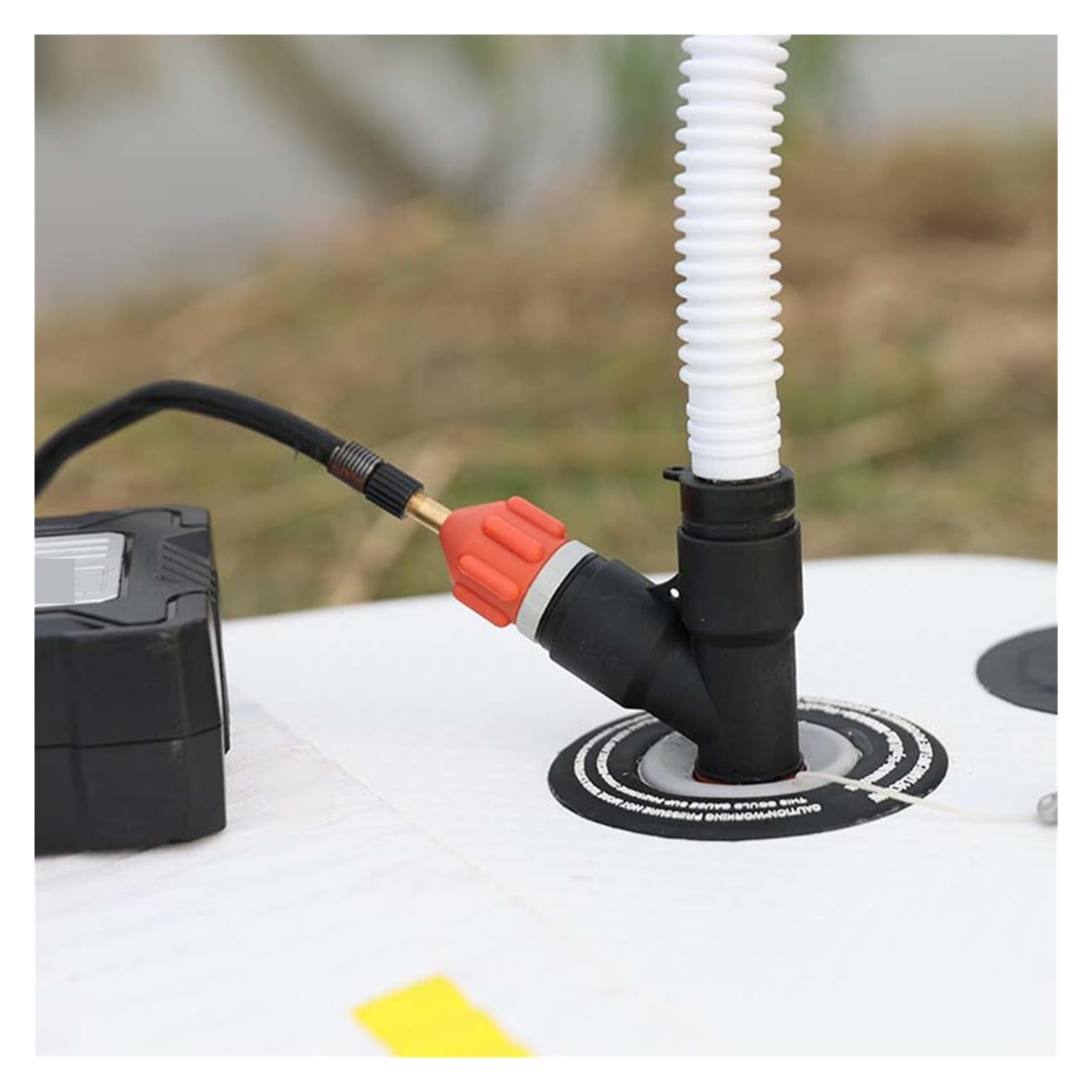 Elektryczna pompka powietrza, 2 szt. Adapter zaworu powietrza do pompki Adapter węża do desek surfingowych i łodzi wiosłowych