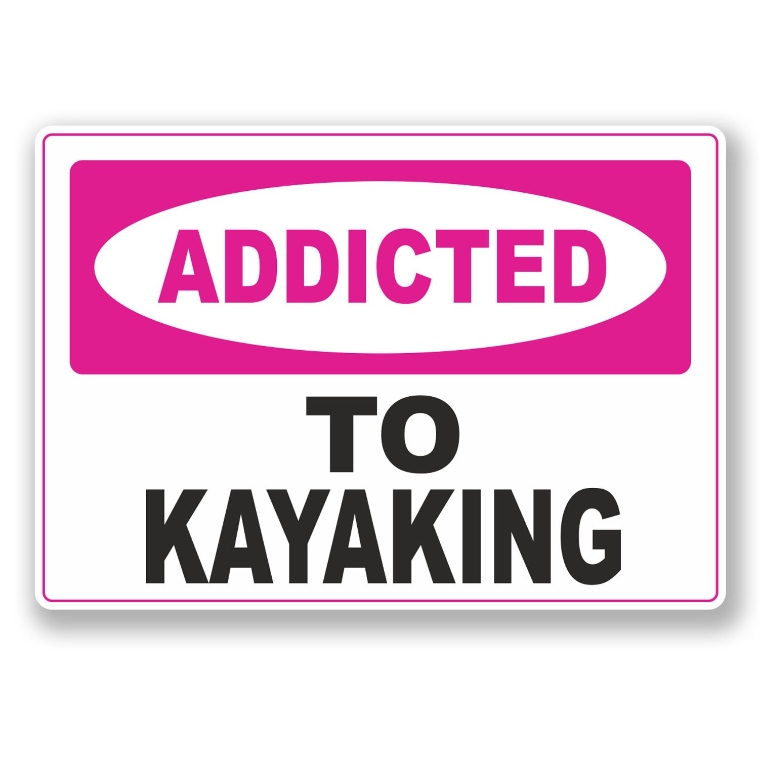 Destinationvinyl Girls Multi 2 X 10Cm Addicted To Kayaking Vinyl Sticker Laptop Car Kayak Canoe #6553 (10Cm Wide X 7Cm Tall)