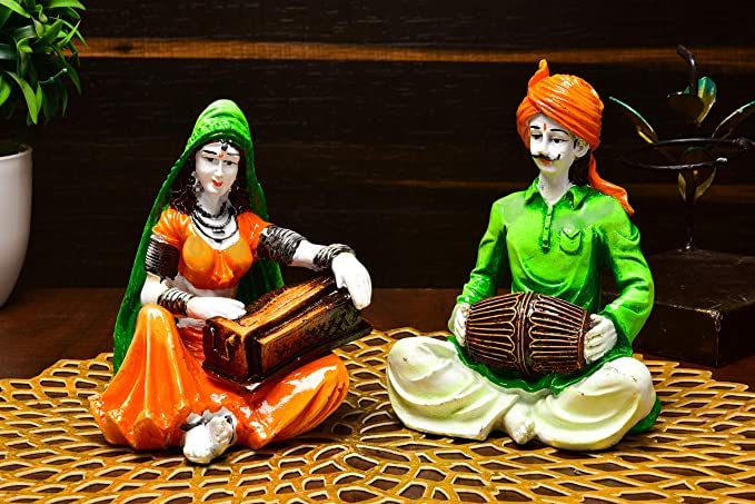 Musiciens du Rajasthani Devyom figurines d'Asie pour une ambiance zen et ethnique