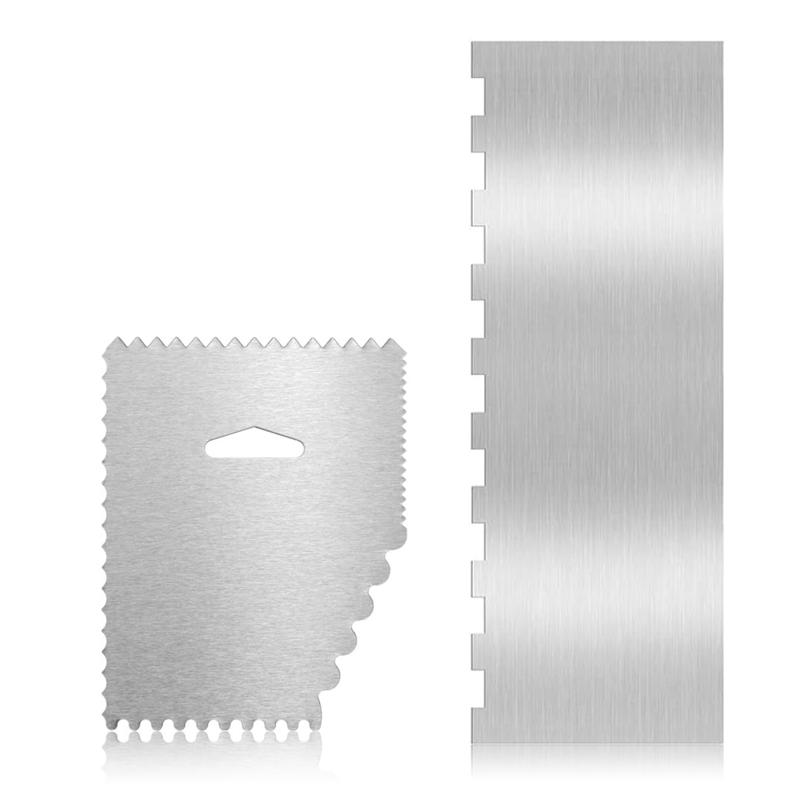 TakFree Metal Cake Scraper Buttercream Smoother, Cake Edge Scrapers Stainless Steel Cakes Icing Smoothers for Buttercream Cakes Icing Frosting