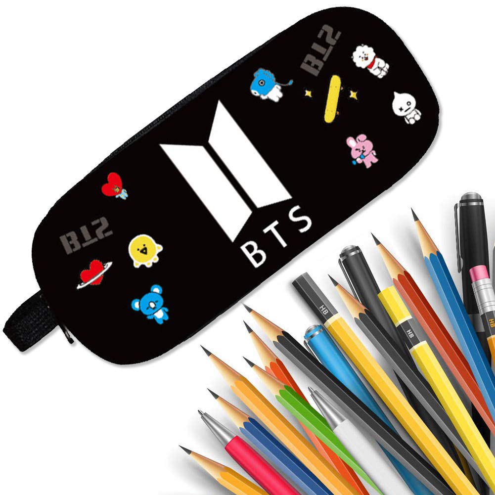 BESTZY Pencil Case Pencil Case Large Capacity Cosmetic Bag Double Zippers Pen Bag Office Pen Holder Organizer Stationary Bag