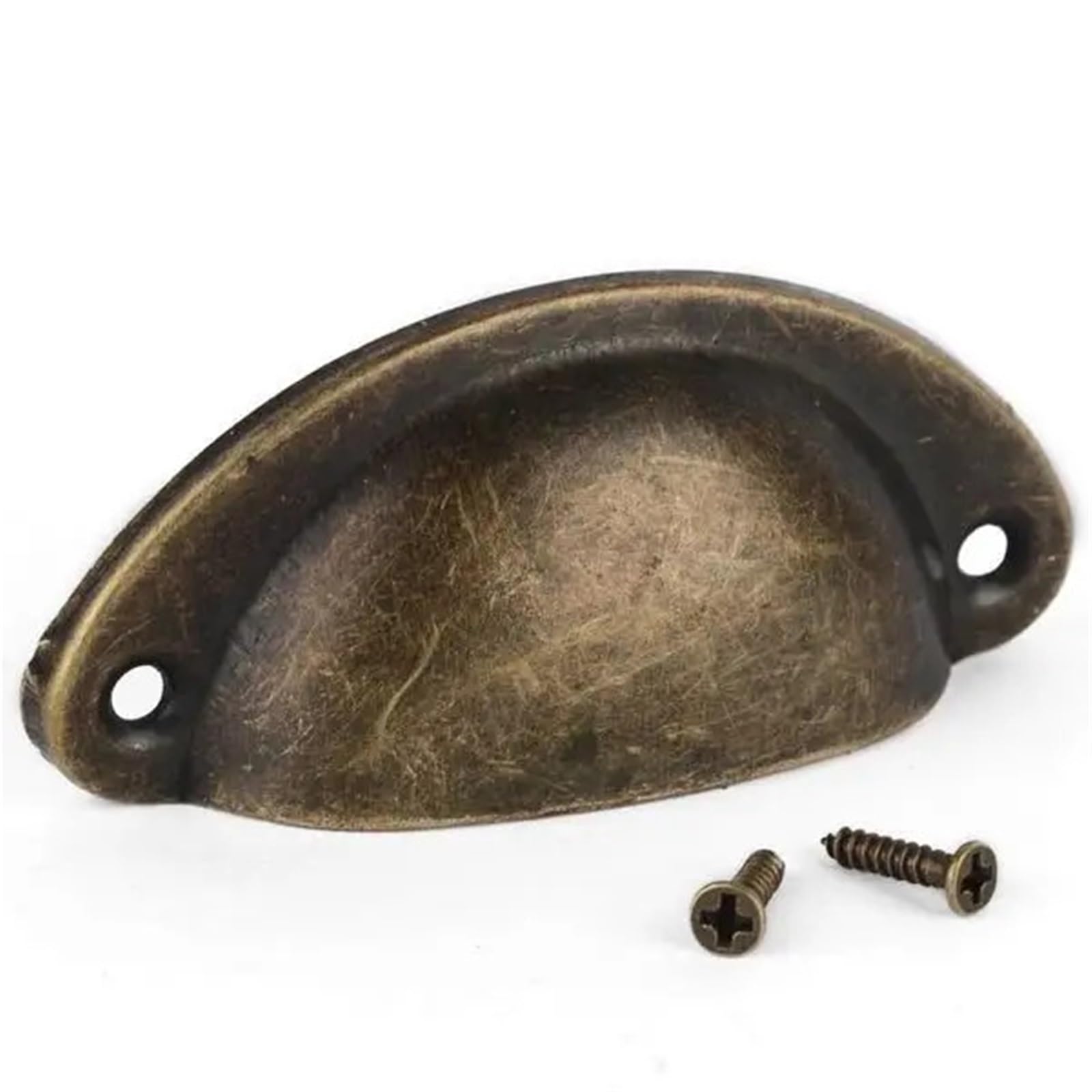 ZHSOAO 4 Pc Alloy Shell Shape Handle Semicircle Pull Kitchen Drawer Cabinet Door Furniture Knob Flower Antique for Cabinet Cupboard