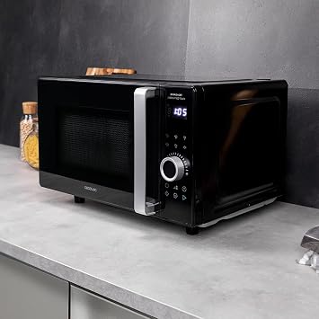 Cecotec GrandHeat 2500 Flatbed Touch Black Digital Microwave, 800 W, Capacity 25 L, Touch Control Panel, 8 Preset Functions, Timer, Safety Lock